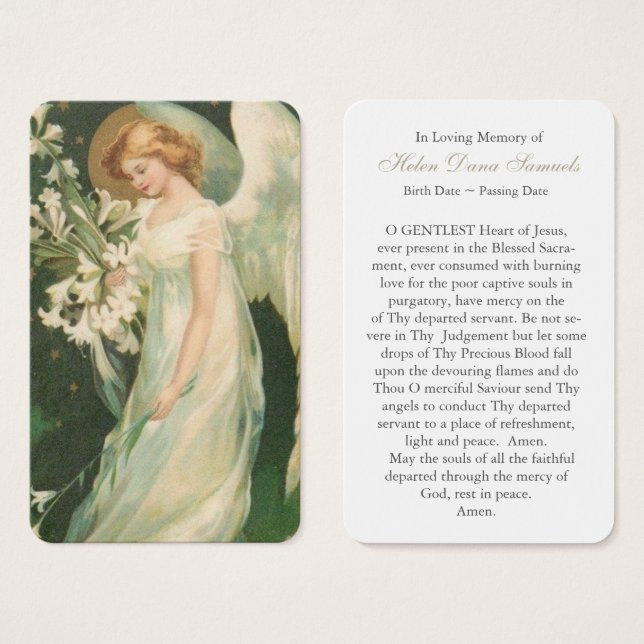 Gebetskarte | Vintager Angel (Vorne & Hinten)