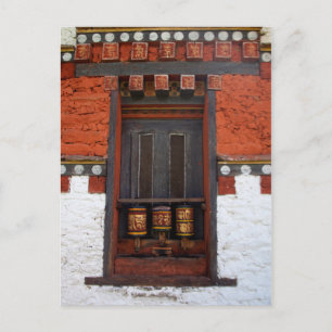 Gebetsmühlen am Tempel Postkarte