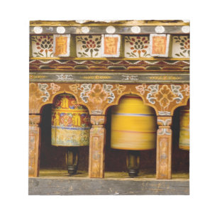 Gebetsmühlen, Mani-Rad in Trongsa Dzong, Notizblock