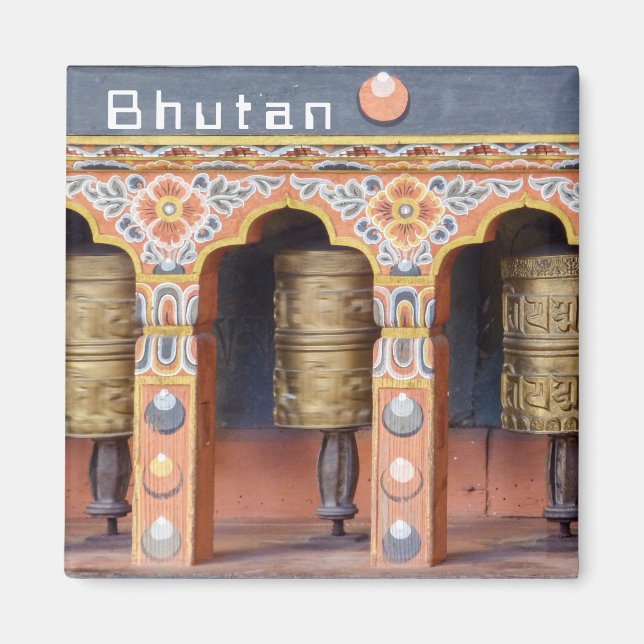 Gebetsräder - Bhutan Magnet (Vorne)