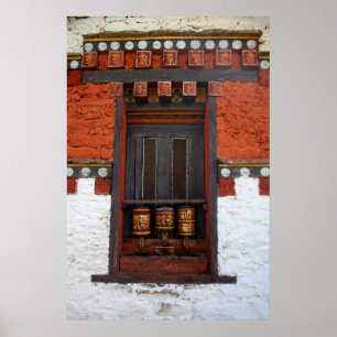 Gebetsräder im Tempel Poster