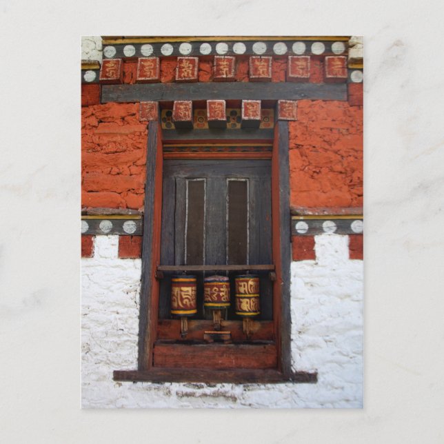 Gebetsräder im Tempel Postkarte (Vorderseite)