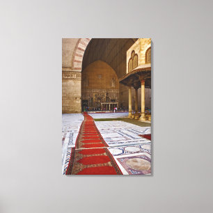 Gebetsteppiche führen in die islamische Moschee, K Leinwanddruck