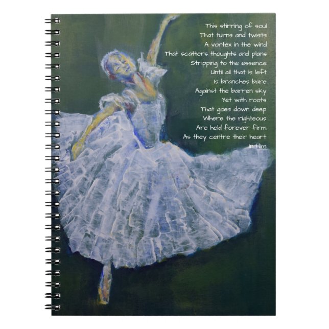 Gebetszeitschrift mit Ballerina und Poesie Notizblock (Vorderseite)