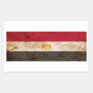 gebeugte ägyptische Flagge Rechteckiger Aufkleber