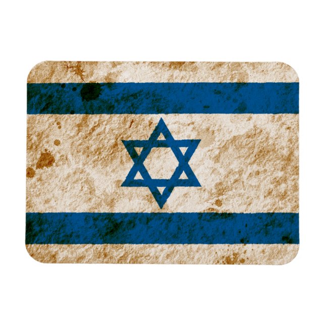 gebeugte israelische Flagge Magnet (Horizontal)