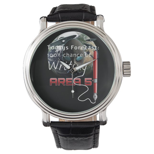 Gebiet 51 Alien und UFO über der Erde Armbanduhr (Vorderseite)