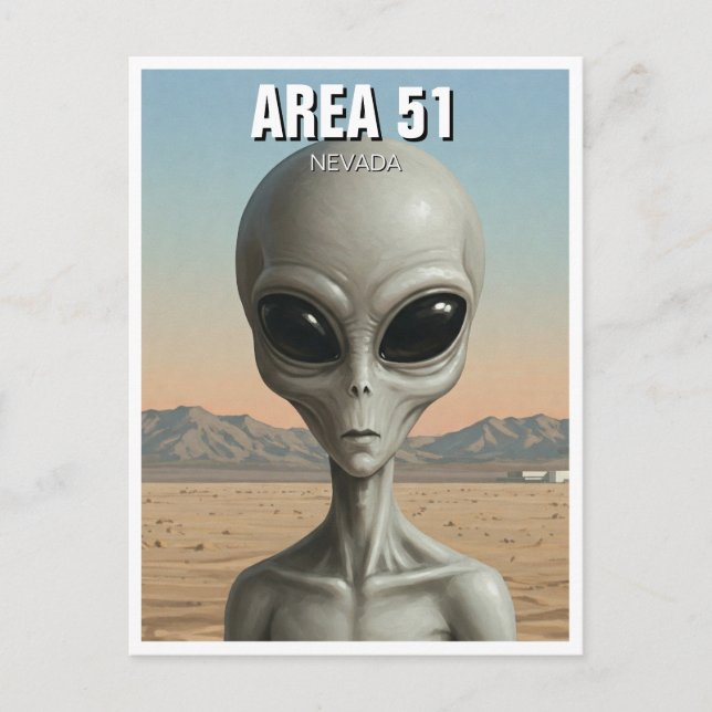 Gebiet 51 Nevada Alien Postkarte (Vorderseite)