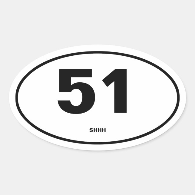 Gebiet 51 ovaler aufkleber (Vorderseite)