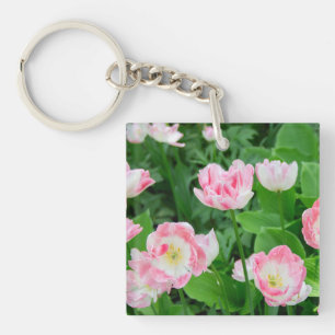 Gebiet der rosa Tulpen Schlüsselanhänger