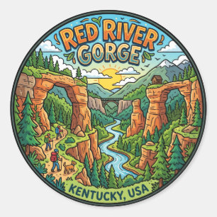 Gebiet des Roten Fluss-Gorges, USA Runder Aufkleber