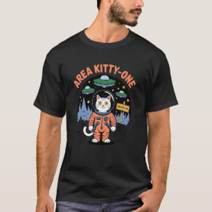 Gebiet Kitty Eins Lustige Niedliche Außerirdische T-Shirt