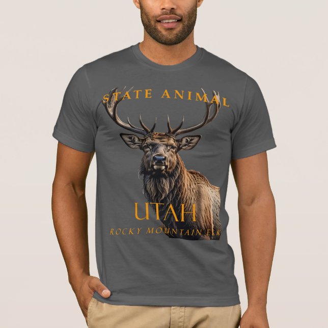 Gebiet Utah - Atemberaubender GebirgsElch T-Shirt (Vorderseite)