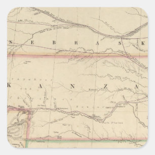 Gebiet von Kansas und von amerikanischen Quadratischer Aufkleber