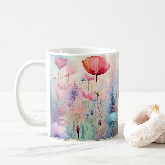 Gebiet wild lebender Blume Kaffeetasse (Mit Donut)