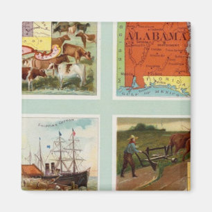 Gebiet Wyoming, Alabama, Louisiana, Kansas Magnet