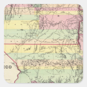 Gebiete von New Mexico und Utah Quadratischer Aufkleber