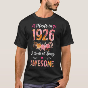 Gebildet 1926 Floral 97 Jahre alt 97. Geburtstagsg T-Shirt