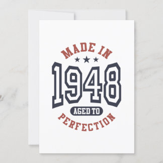 Gebildet 1948 mit vollkommenem Geburtstagsgeschenk Einladung