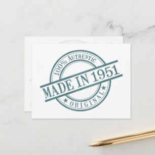 Gebildet 1951 Briefmarke-Logo für die Runde Gummi  Postkarte