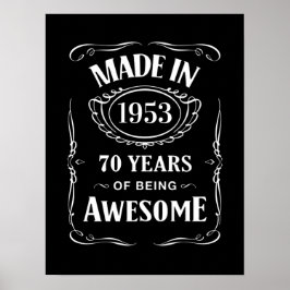 Gebildet 1953 70 Jahre phantastisch 2023 Tag Poster