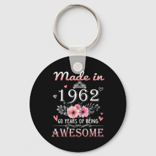 Gebildet 1962 Blumengeschenk 60 Jahre alt 60. Gebu Schlüsselanhänger