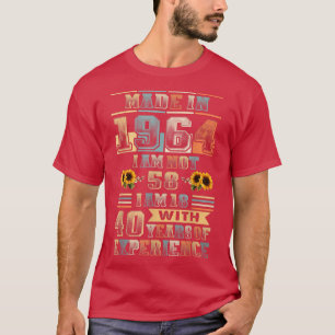 Gebildet 1964 18 Jahre 40 Jahre Erfahrung Geburtst T-Shirt