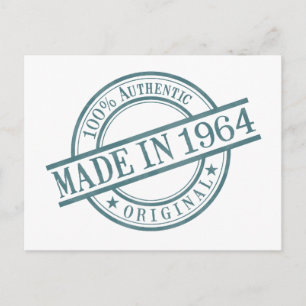 Gebildet 1964 Briefmarke-Logo für die Runde Gummi Postkarte