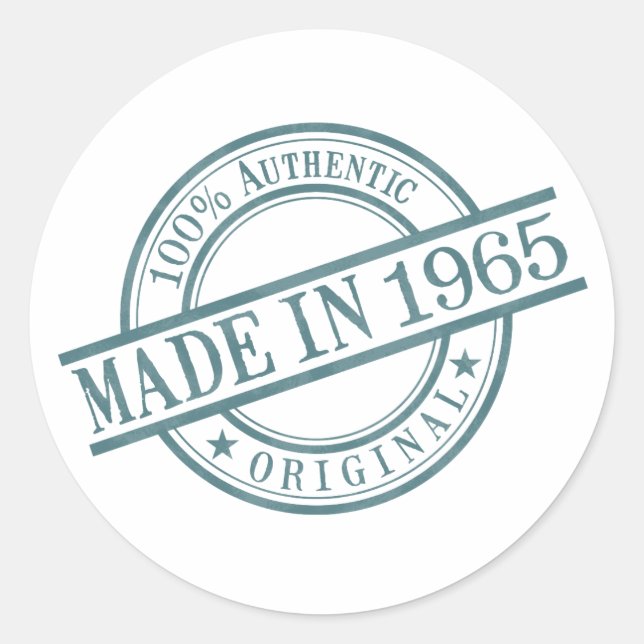 Gebildet 1965 Runde-Rubber-Briefmarke Logo Geburts Runder Aufkleber (Vorderseite)