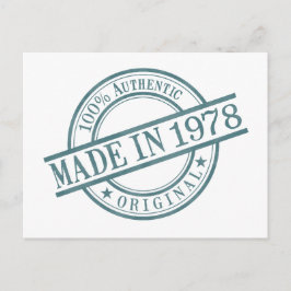 Gebildet 1978 Briefmarke-Logo für das Geburtsjahr Postkarte