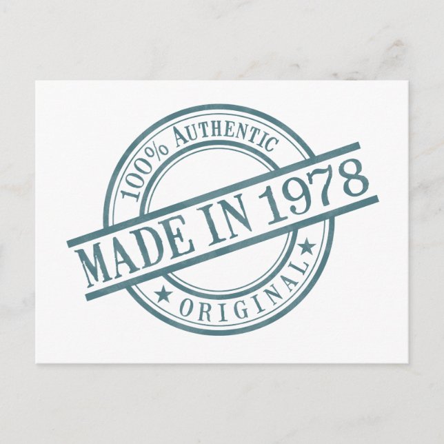 Gebildet 1978 Briefmarke-Logo für das Geburtsjahr Postkarte (Vorderseite)