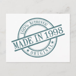 Gebildet 1998 Briefmarke-Logo für die Geburtstagsf Postkarte
