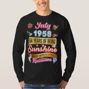 Gebildet im Juli 1958 Mädchen 64 Jahre alt 64 Jahr T-Shirt