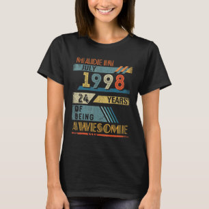 Gebildet im Juli 1998 24 Jahre alt 24 Jahre Geburt T-Shirt
