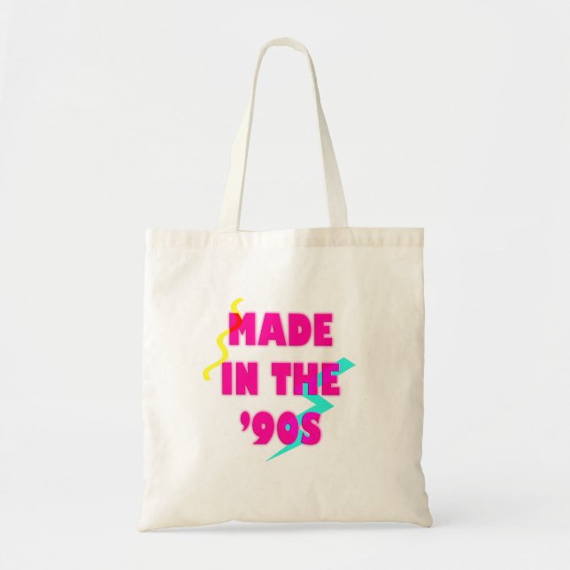 Gebildet in den 90er Jahren Retro Neon Custom Gebu Tragetasche (Vorne)