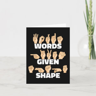 Gebildete Form ASL American Sign Language Karte