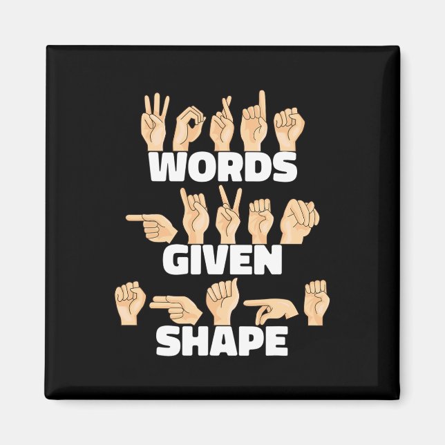 Gebildete Form ASL American Sign Language Magnet (Vorne)