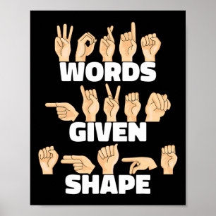 Gebildete Form ASL American Sign Language Poster