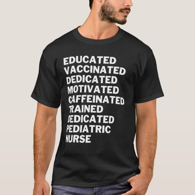 Gebildete geimpfte, koffeinierte, dedizierte Pedia T-Shirt (Vorderseite)