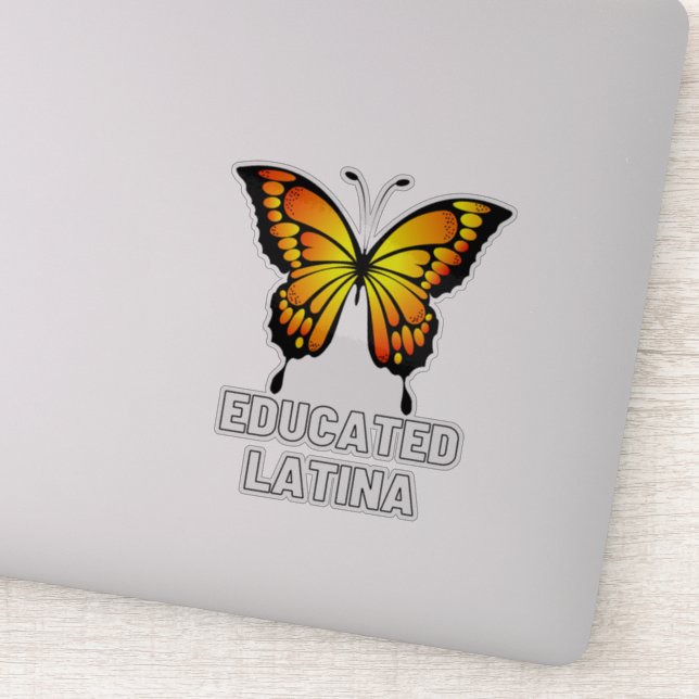 Gebildete Latina mit Schmetterling Aufkleber (Detail)