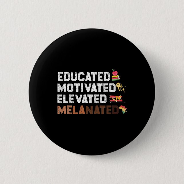 Gebildete motivierte Elevated Melanated African Am Button (Vorderseite)