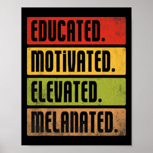 Gebildete motivierte erhöht melanated Bhm Afro Bla Poster