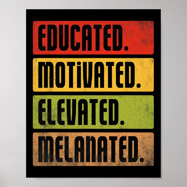Gebildete motivierte erhöht melanated Bhm Afro Bla Poster (Vorne)