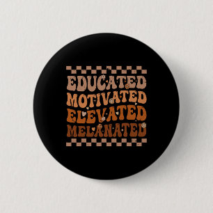 Gebildete Motivierte Erhöhte Melanisierte Schwarze Button
