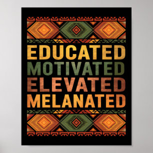 Gebildete Motivierte Erhöhte Melanisierte Schwarze Poster