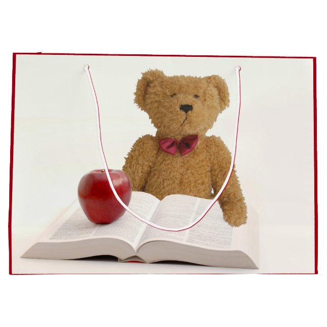 Gebildeter Teddybär Große Geschenktüte (Rückseite)