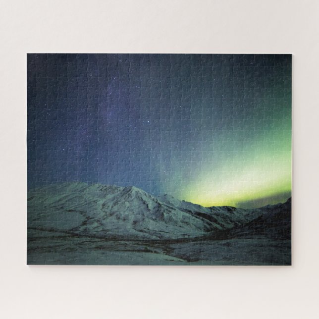 Gebirge | Aurora Borealis & Milky Way Alaska (Horizontal)