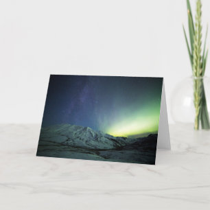 Gebirge Aurora Borealis & Milky Way Alaska Karte