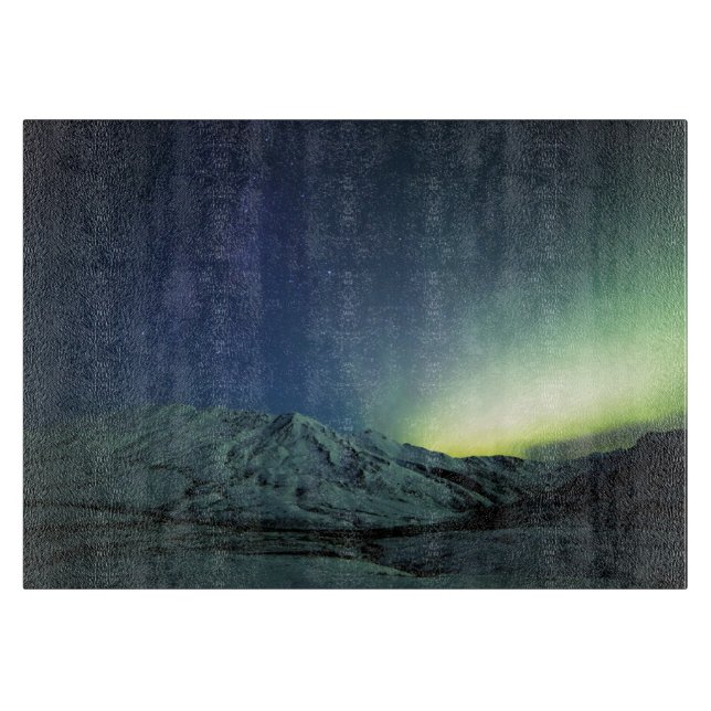 Gebirge | Aurora Borealis & Milky Way Alaska Schneidebrett (Vorderseite)