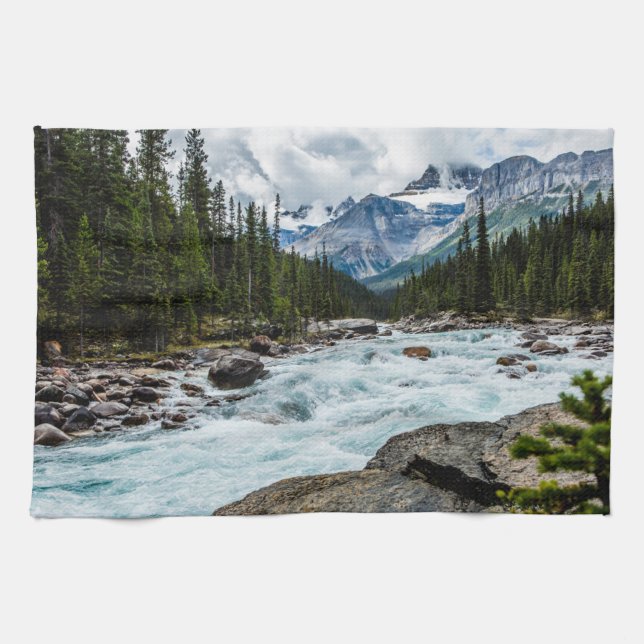 Gebirge | Banff National Park Alberta, Kanada Geschirrtuch (Horizontal)
